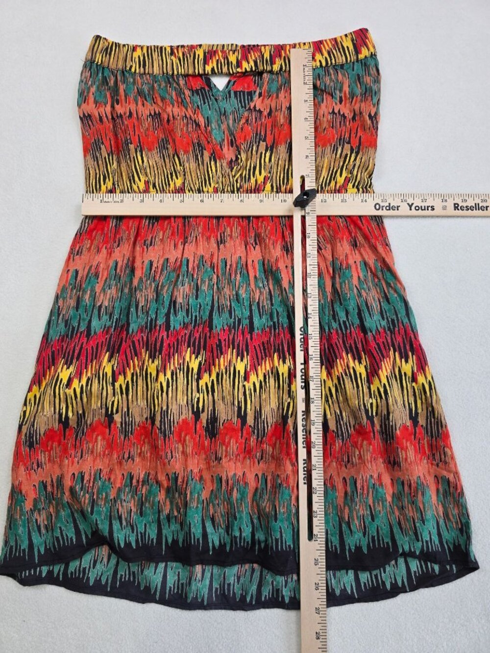 Angie Womens Multicolor Strapless Dress L Ikat - Picture 3 of 3